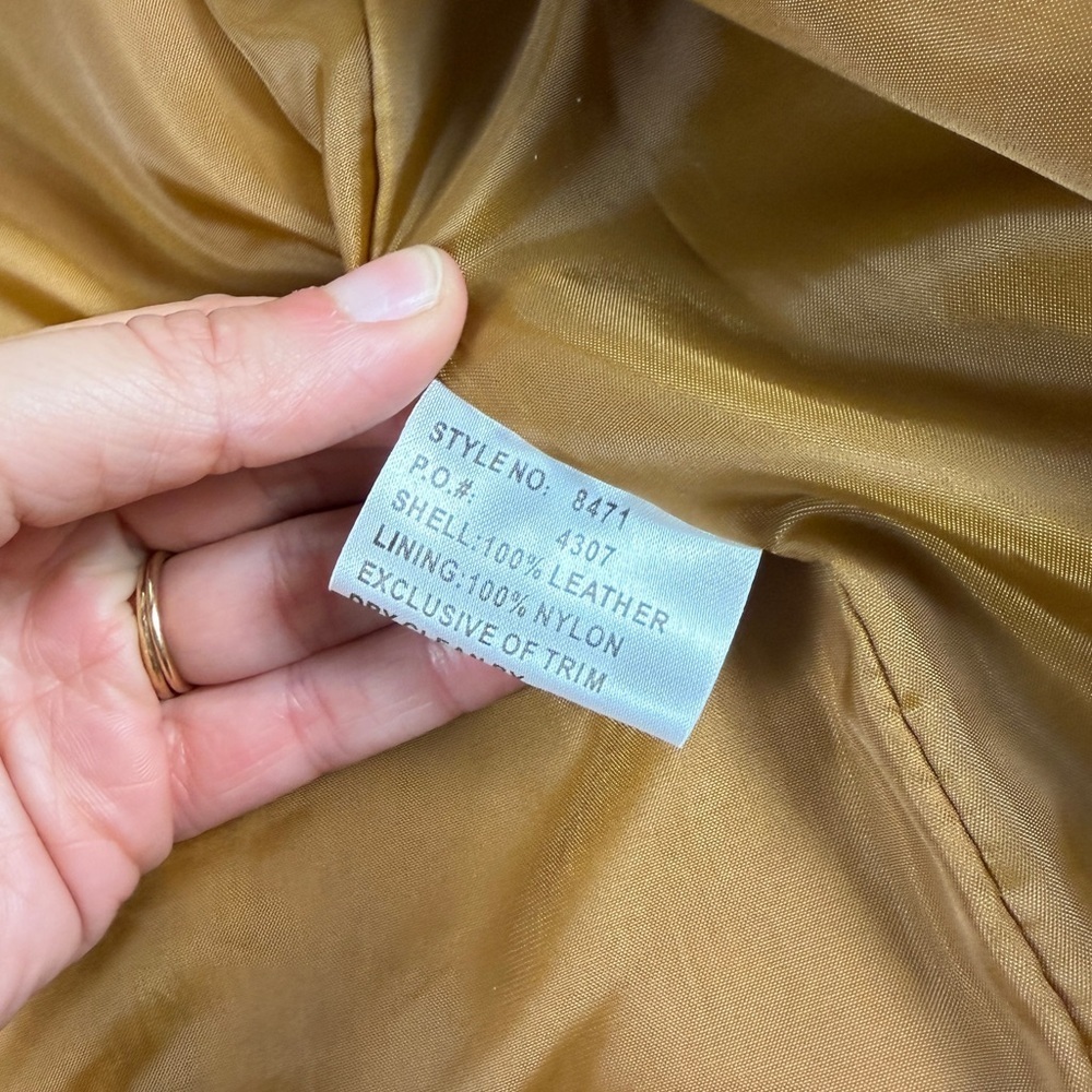 Margaret Godfrey Tan Suede Leather Coat Women’s 6 Embroidered Florals Mid Length - Picture 5 of 12